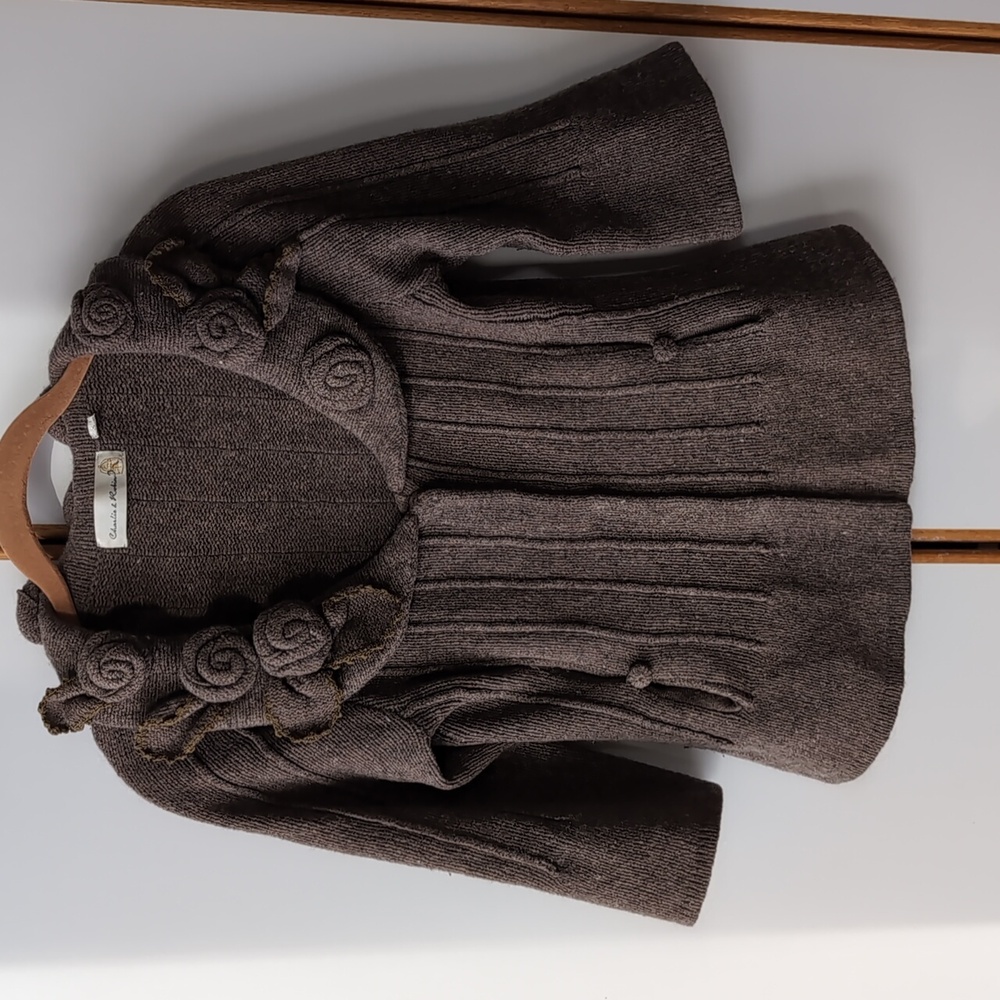 Charlie & Robin Rockrose Rosette Cardigan Snap S - Picture 3 of 9